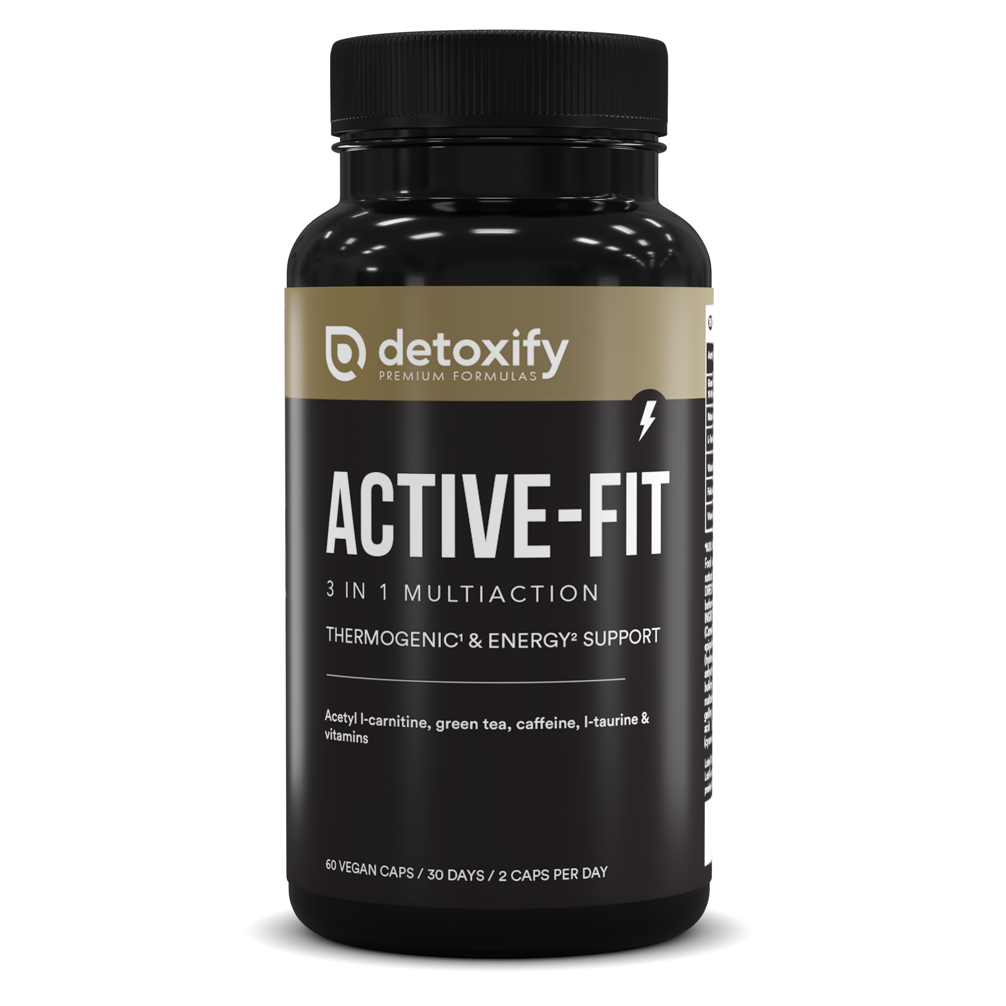 Detoxify Active-Fit | Termognico | L-Carnitina, T verde | 60 Cpsula